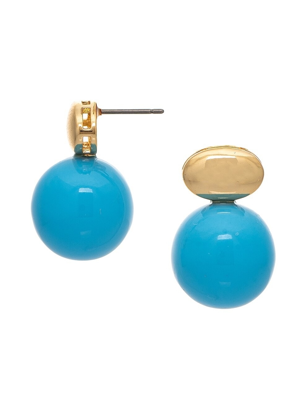 18K Turquoise Drop Ball Earrings